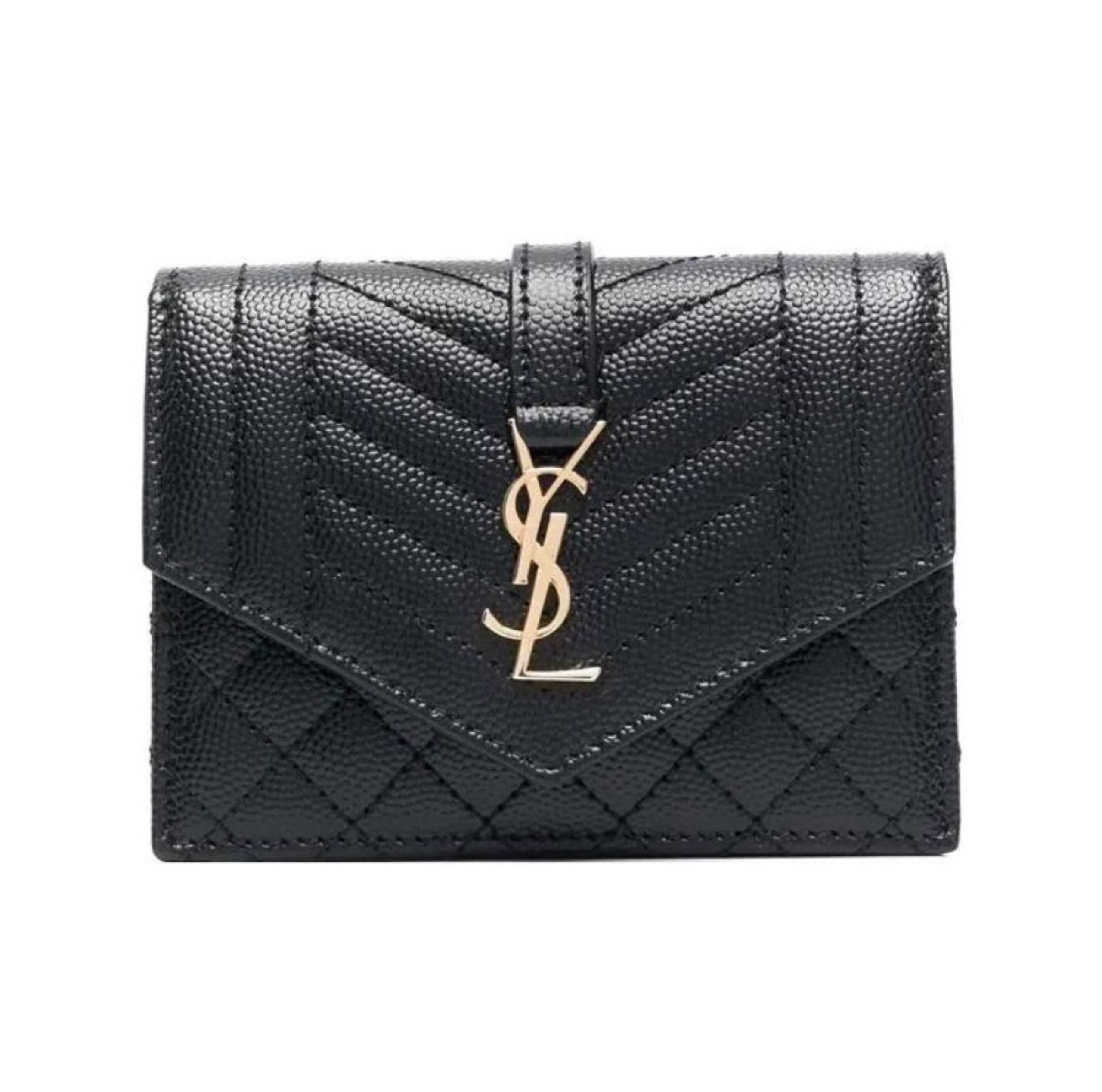 Saint Laurent YSL Grained Leather Wallet - Image 1