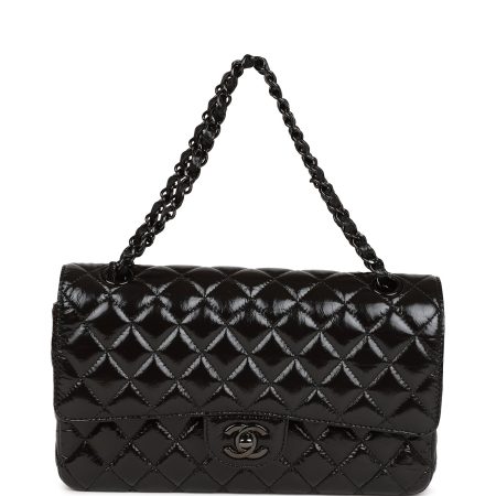 Chanel Classic Flag Bag Medium Classic Double Flap Bag SO Black Crumpled Calfskin Black Hardware - Image 8