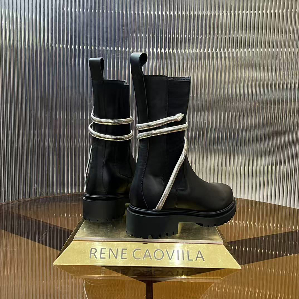 Rene Caovolla Juniper Black And Silver Biker Boots - Image 6