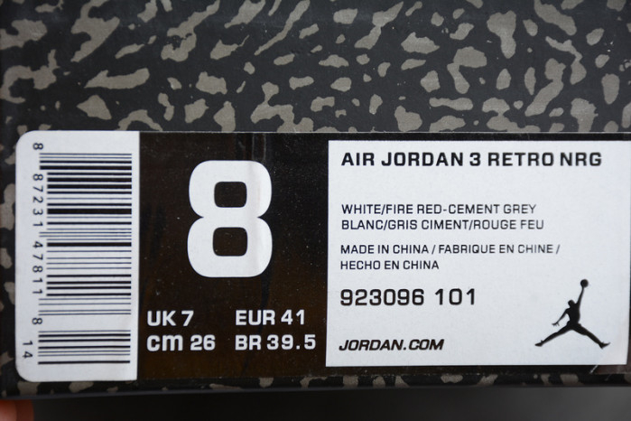AIR JORDAN 3 RETRO NRG "FREE THROW LINE" white mens 923096-101 - Image 12