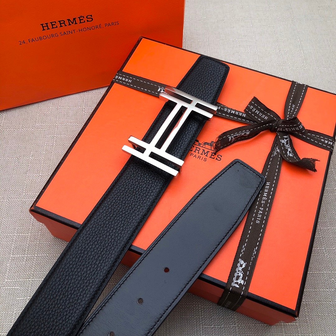 Hermes H Belt Buckle & Reversible Black For Women, Women Belt 380MM - Image 1