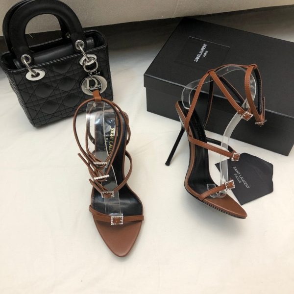 YSL 10.5CM Strap & Buckle Slide Heels
