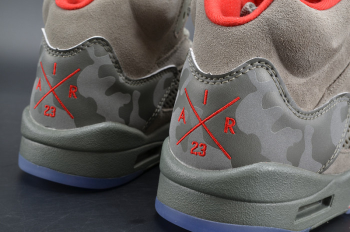 Bape x Air Jordan 5 Trophy RoomCamo university red mens 136027-051 - Image 7
