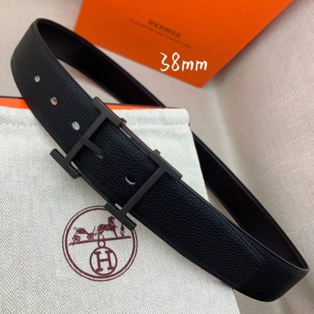 Hermes H Belt Buckle & Reversible Black For Women, Women Belt 380MM - Image 7