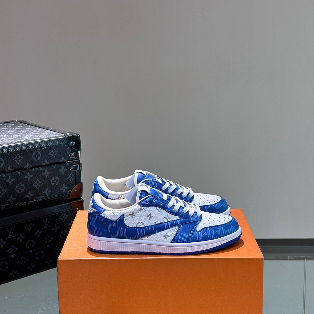 Travis Scott X Nike Air Jordan 1 Low X LV Sneakers - Image 4