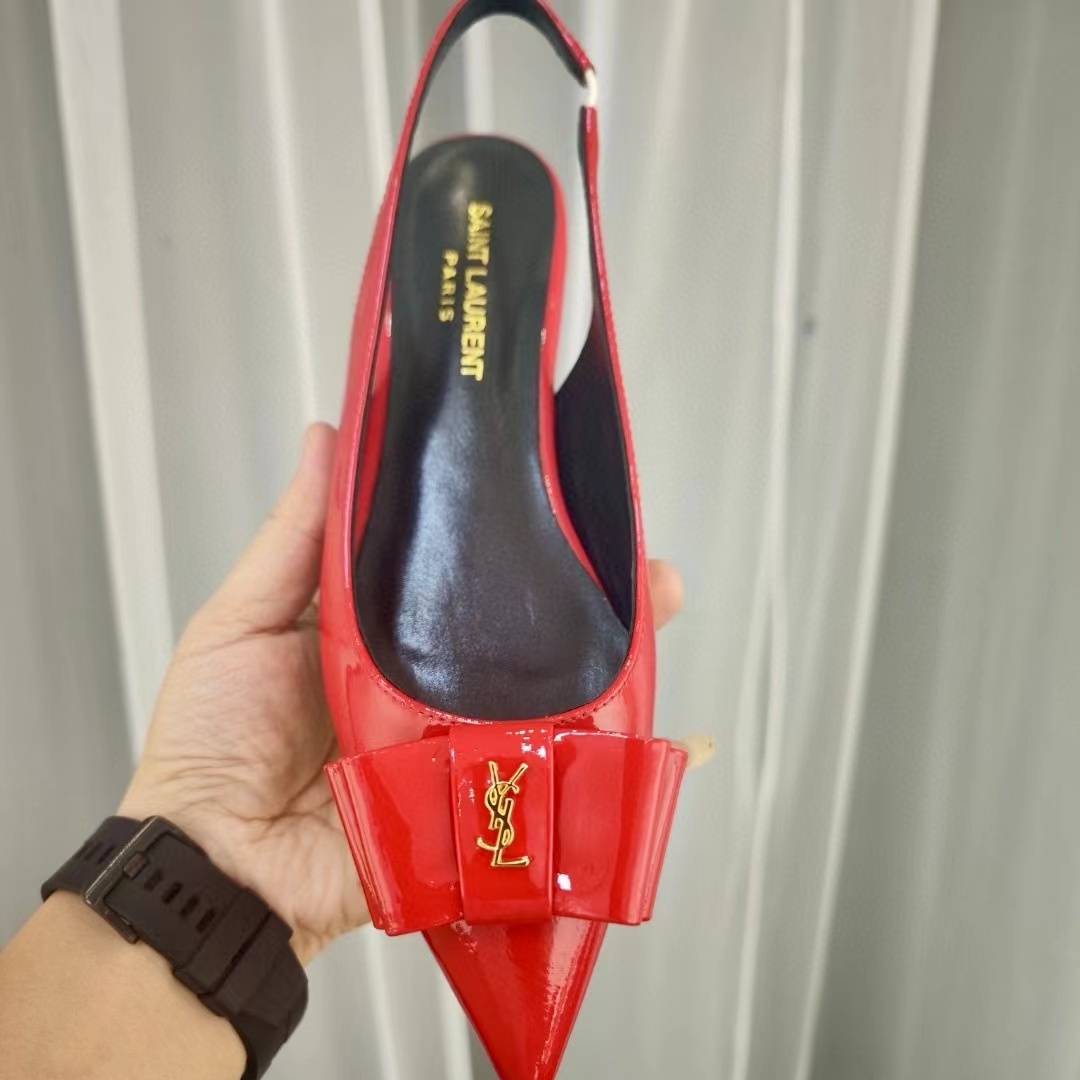 Saint Laurent Bow Slingback Flats - Image 4