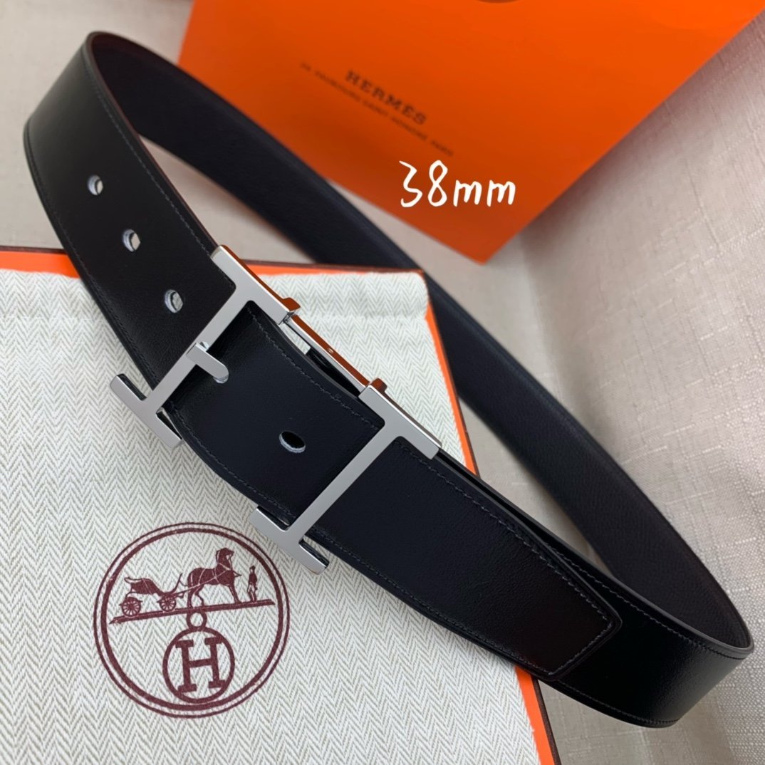 Hermes H Belt Buckle & Reversible Black For Women, Women Belt 380MM - Image 5