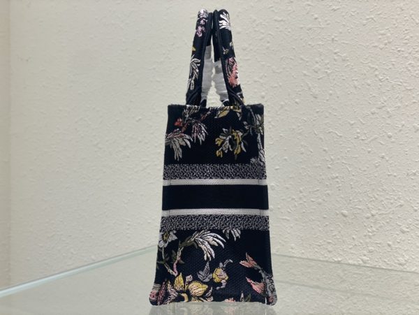 Dior Book Tote Small Black Multicolor Dior Jardin Botanique Embroidery