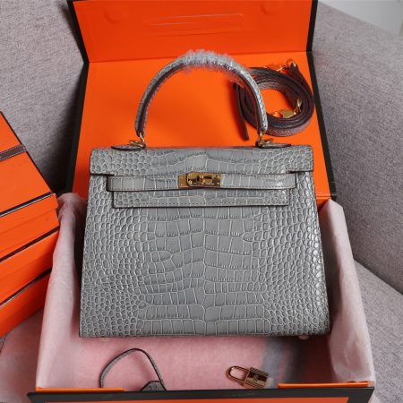Hermes Kelly Gold Buckle Bag-Crocodile - Image 20