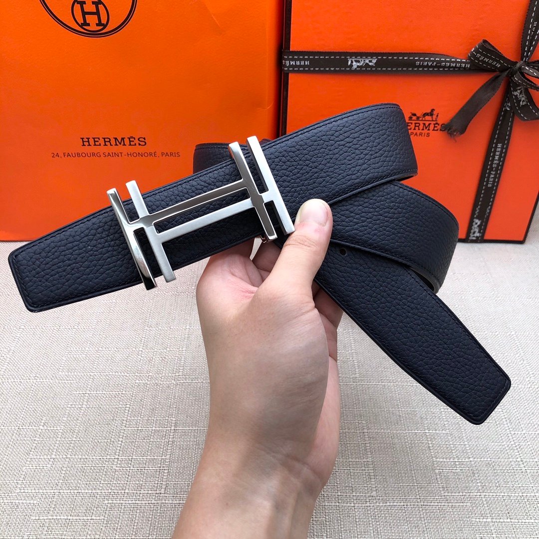 Hermes H Belt Buckle & Reversible Black For Women, Women Belt 380MM - Image 8