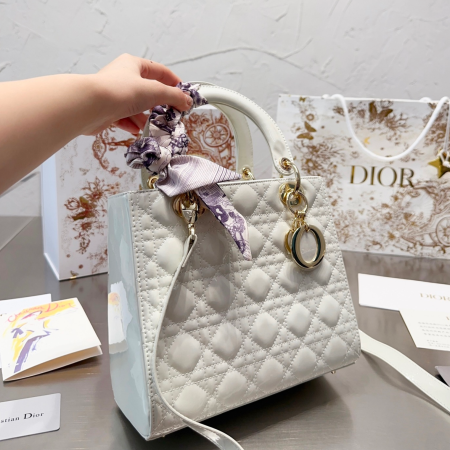 Dior Medium Lady Bag - Lacquered Calfskin - Image 4