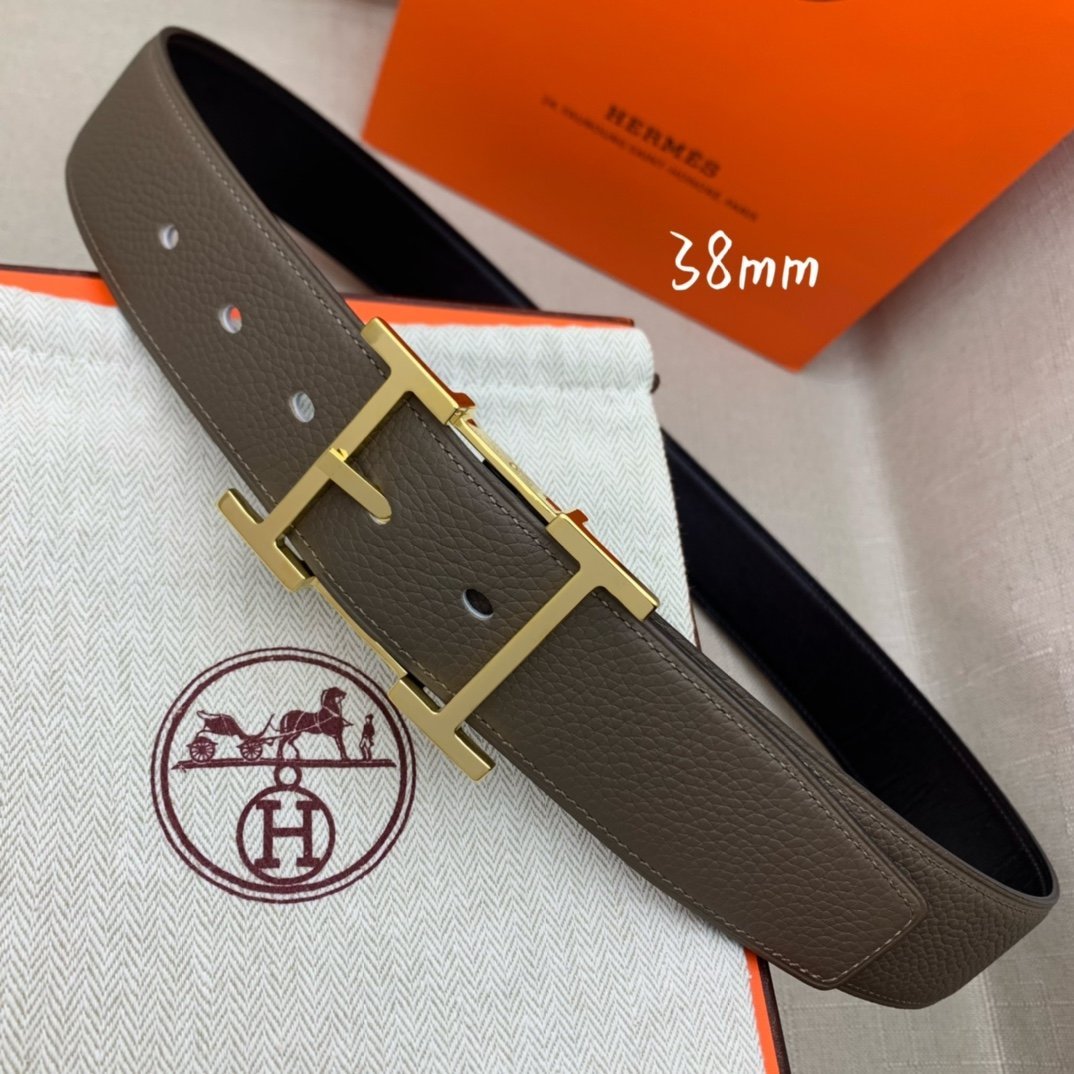 Hermes H Belt Buckle & Reversible Brown For Women, Women Belt 380MM - Image 1