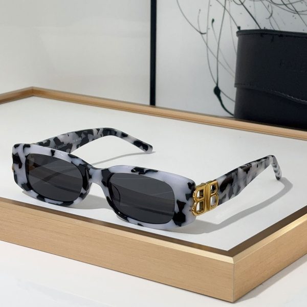 Balenciaga  Mirror leg Hollowed Out Logo   sunglasses Top quality
