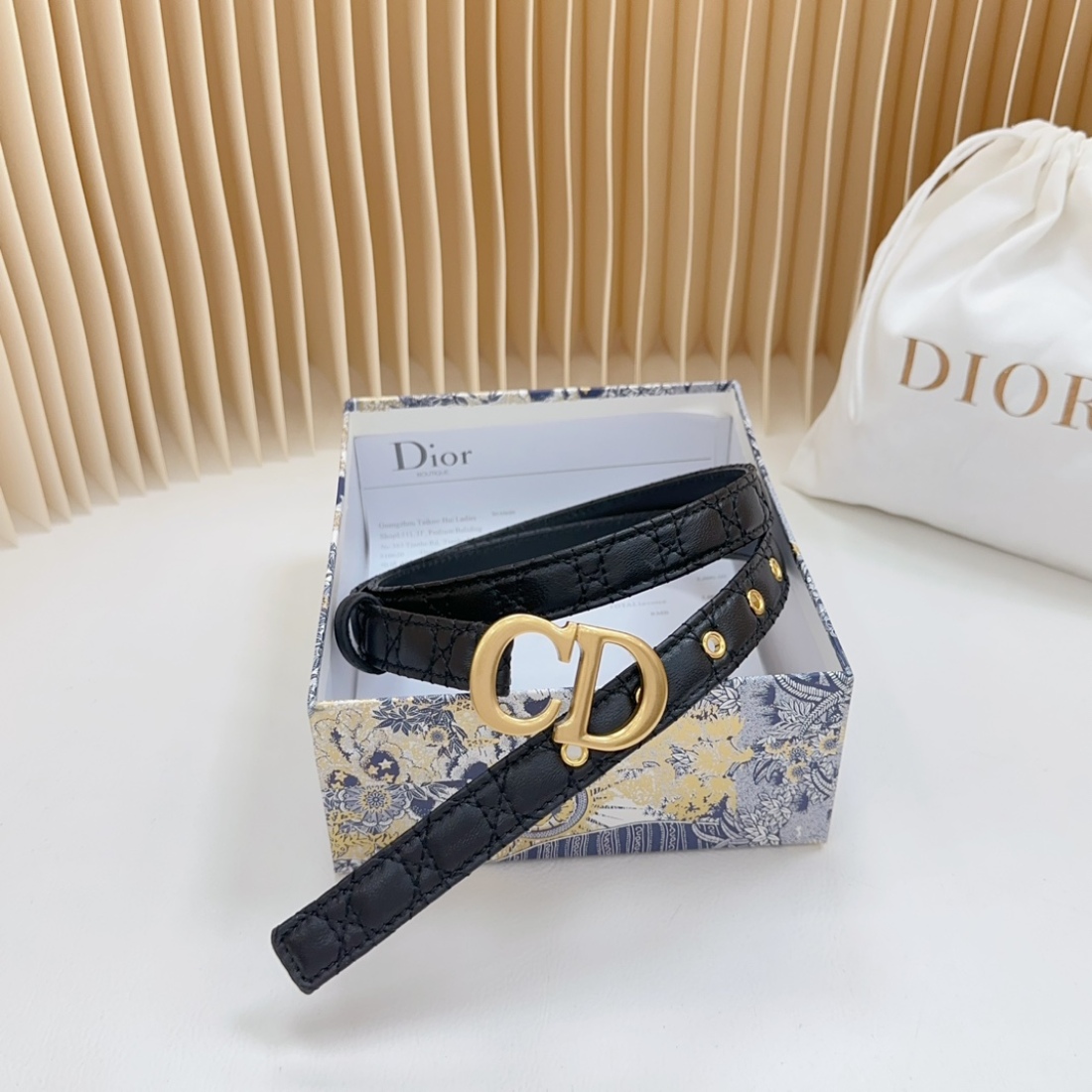 Dior double sided   with calf leather,  Women Belt 20MM - Image 2