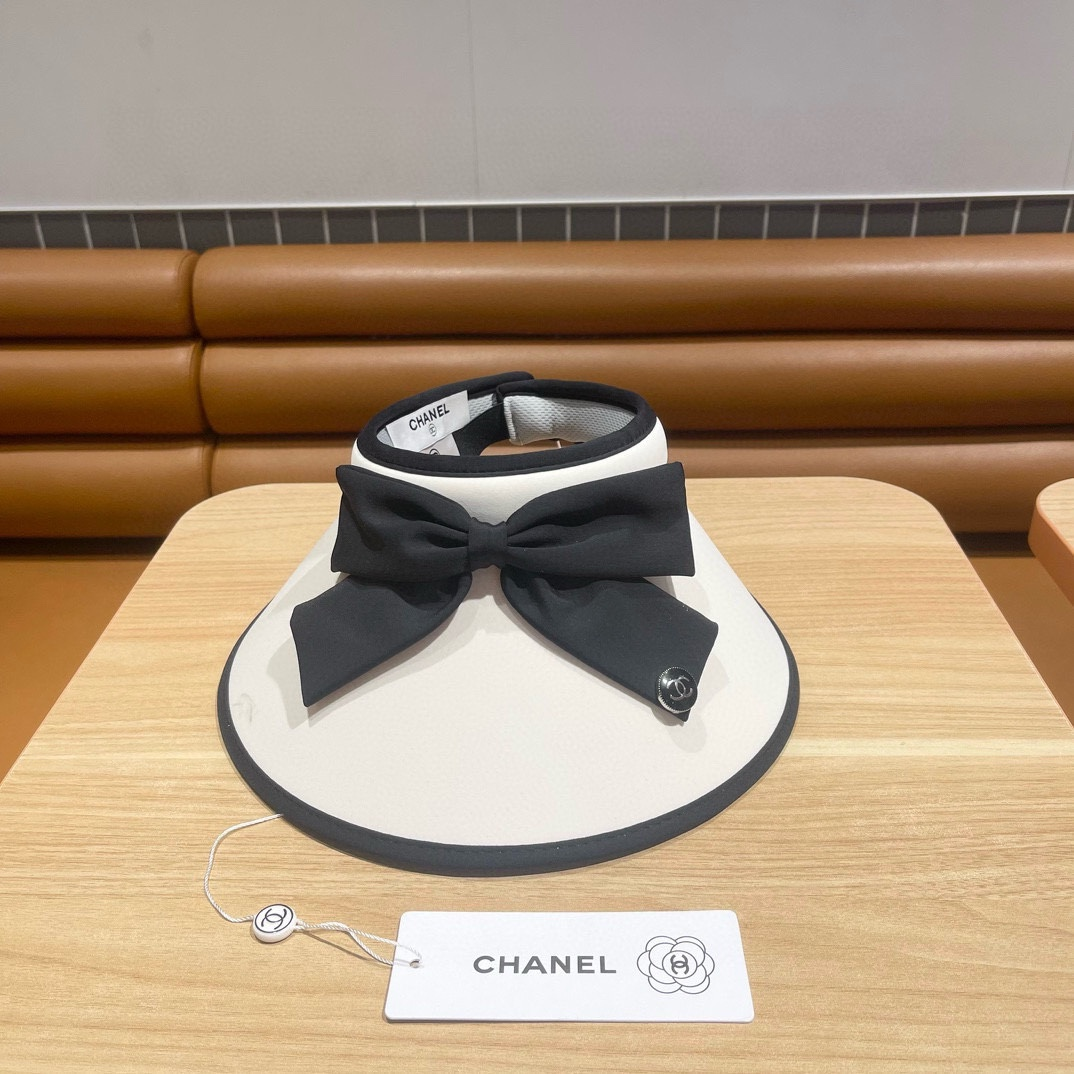 Chanel UV Outdoor Riding Sun Hat With Empty Top And Large Brim Sunhat - Image 2