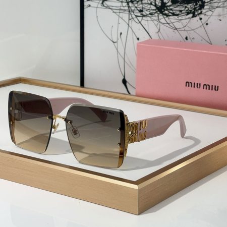 MIU MIU Mirror leg Logo Decoration Sunglasses Top quality - Image 4
