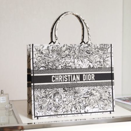 Dior Book Tote Pink Toile De Jouy Embroidery