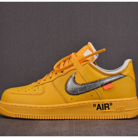 NIKE AIR FORCE 1 LOW OFF-WHITE UNIVERSITY GOLD METALLIC SILVER DD1876-700