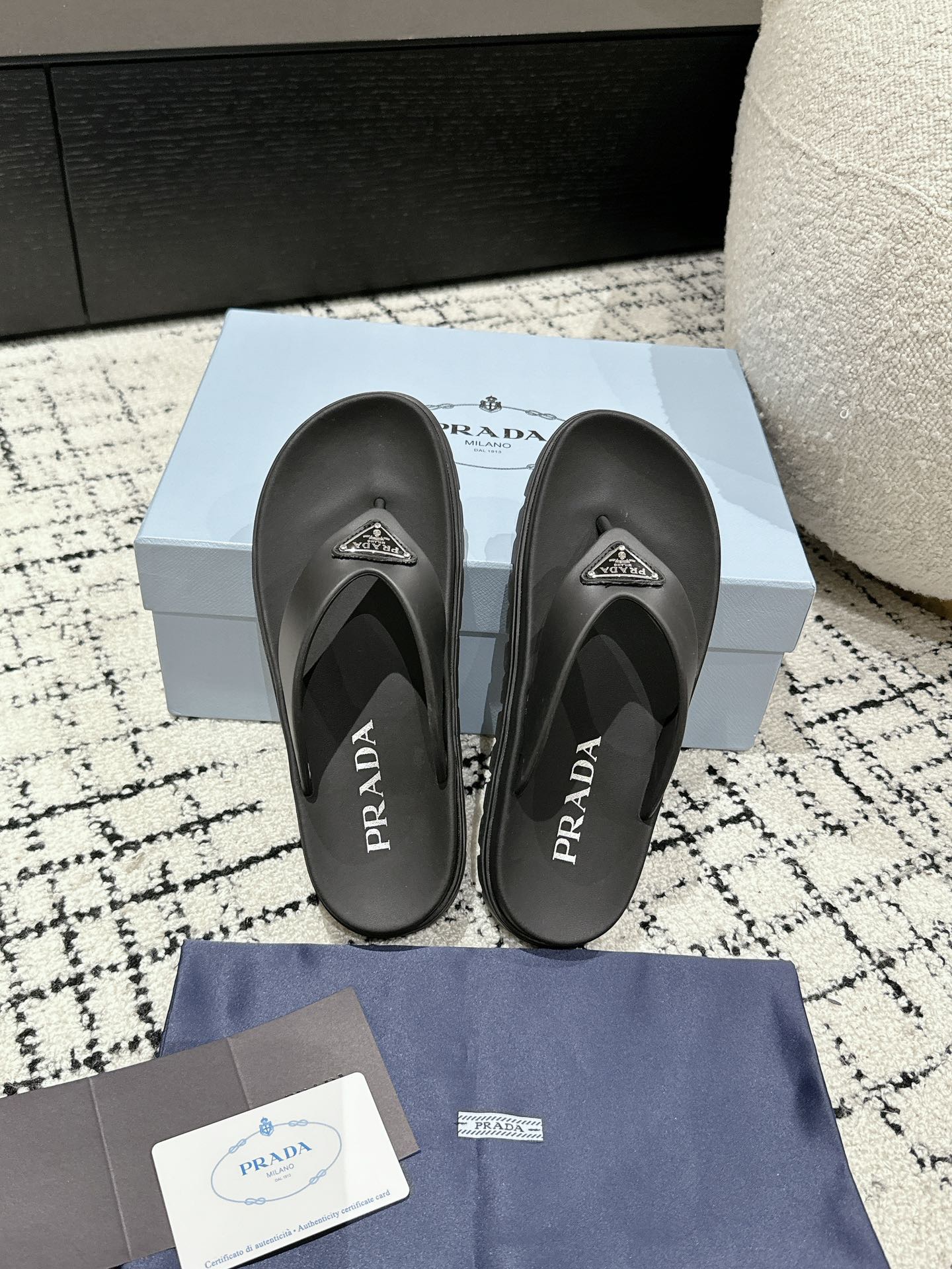Prada Rubber Thong Sandals - Image 6