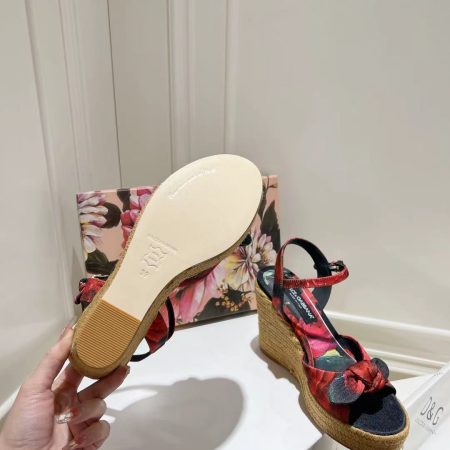 Dolce & Gabbana Hemp Rope Wedge Sandals - Image 9