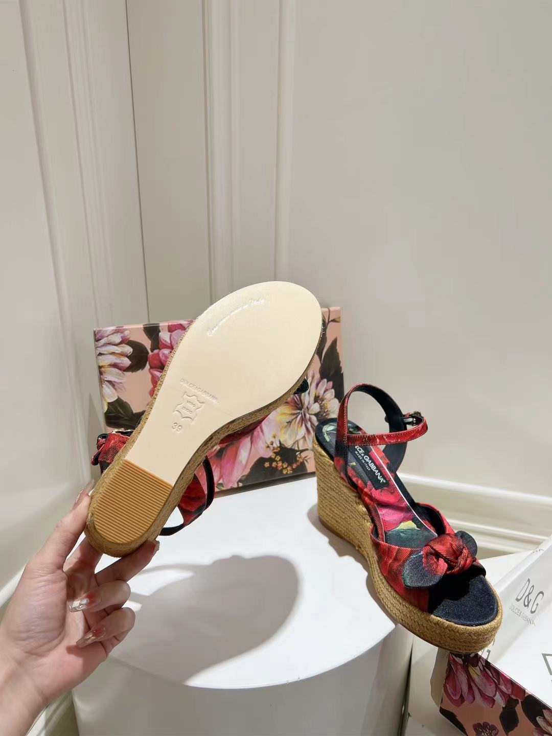 Dolce & Gabbana Hemp Rope Wedge Sandals - Image 9