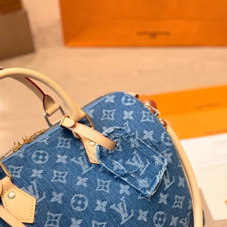 LV Speedy Soft 30 Monogram Denim Bag - Image 8