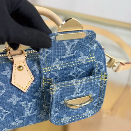 LV Nano Speedy Monogram Denim Bag - Image 4
