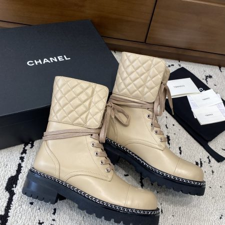Chanel Crack Combat Boots