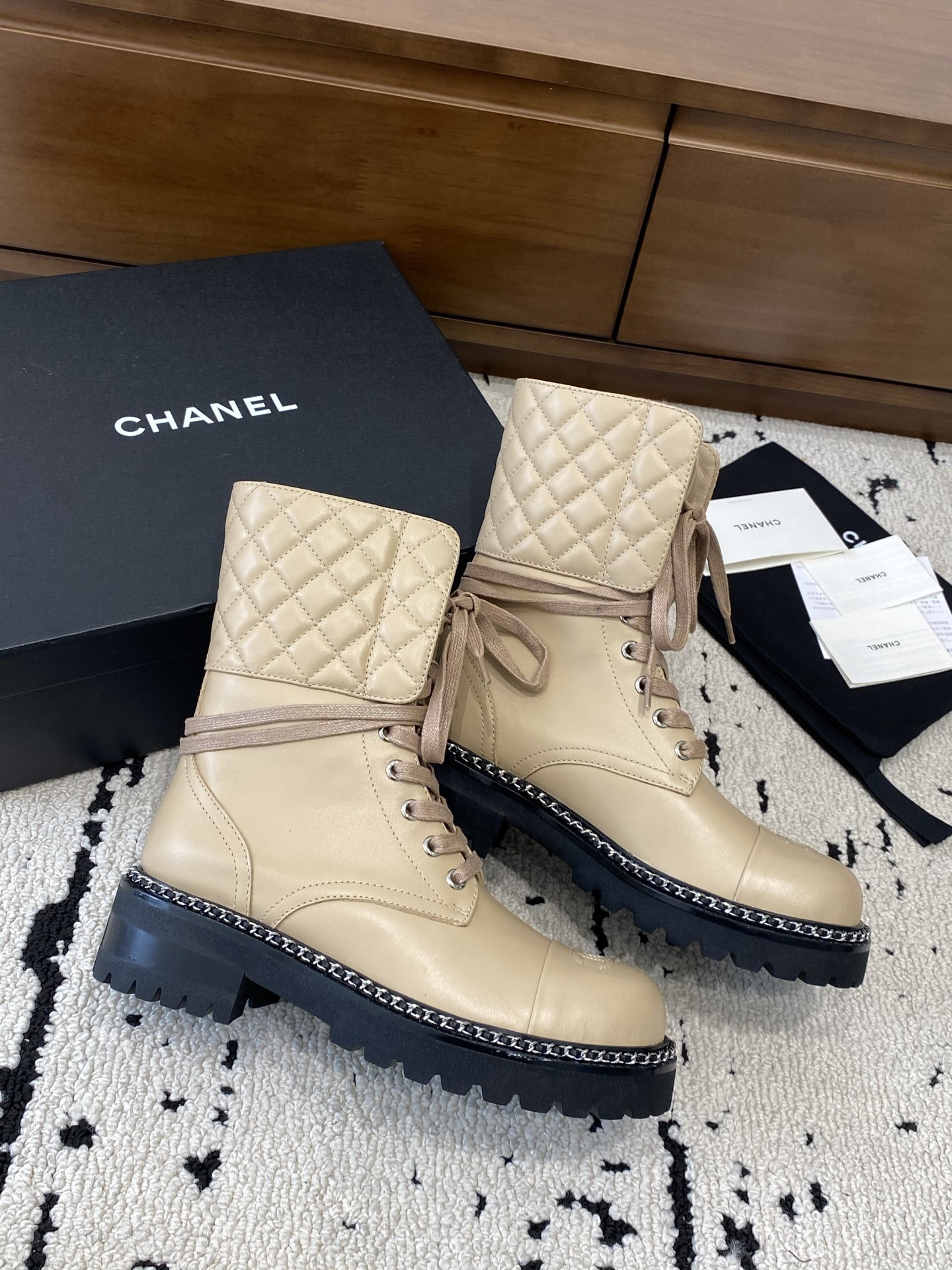 Chanel Crack Combat Boots - Image 1