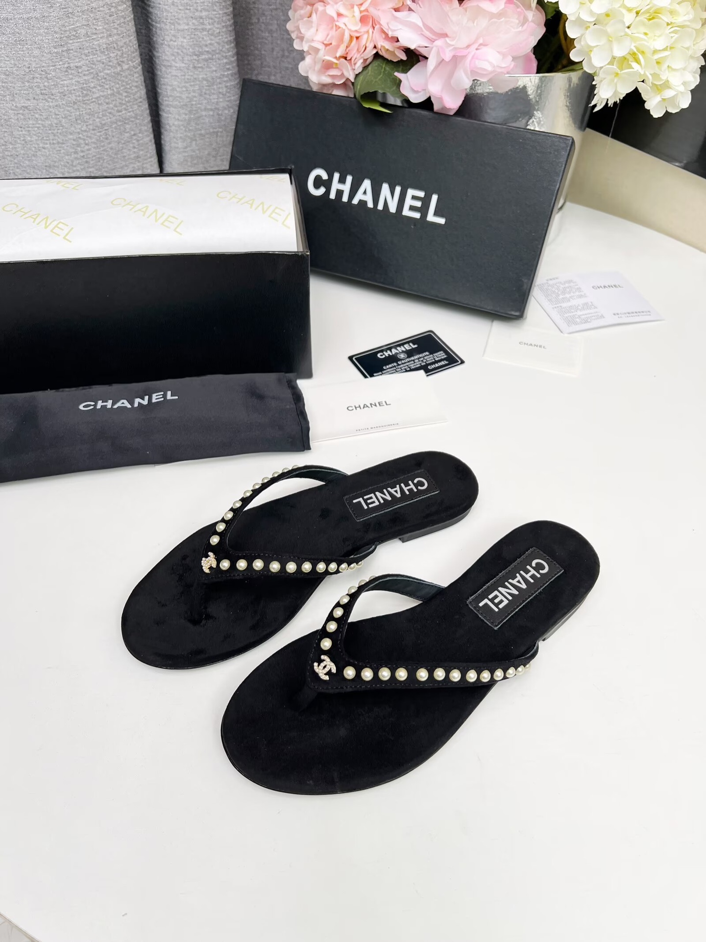 Chanel Velvet 25C Flip-flops - Image 6