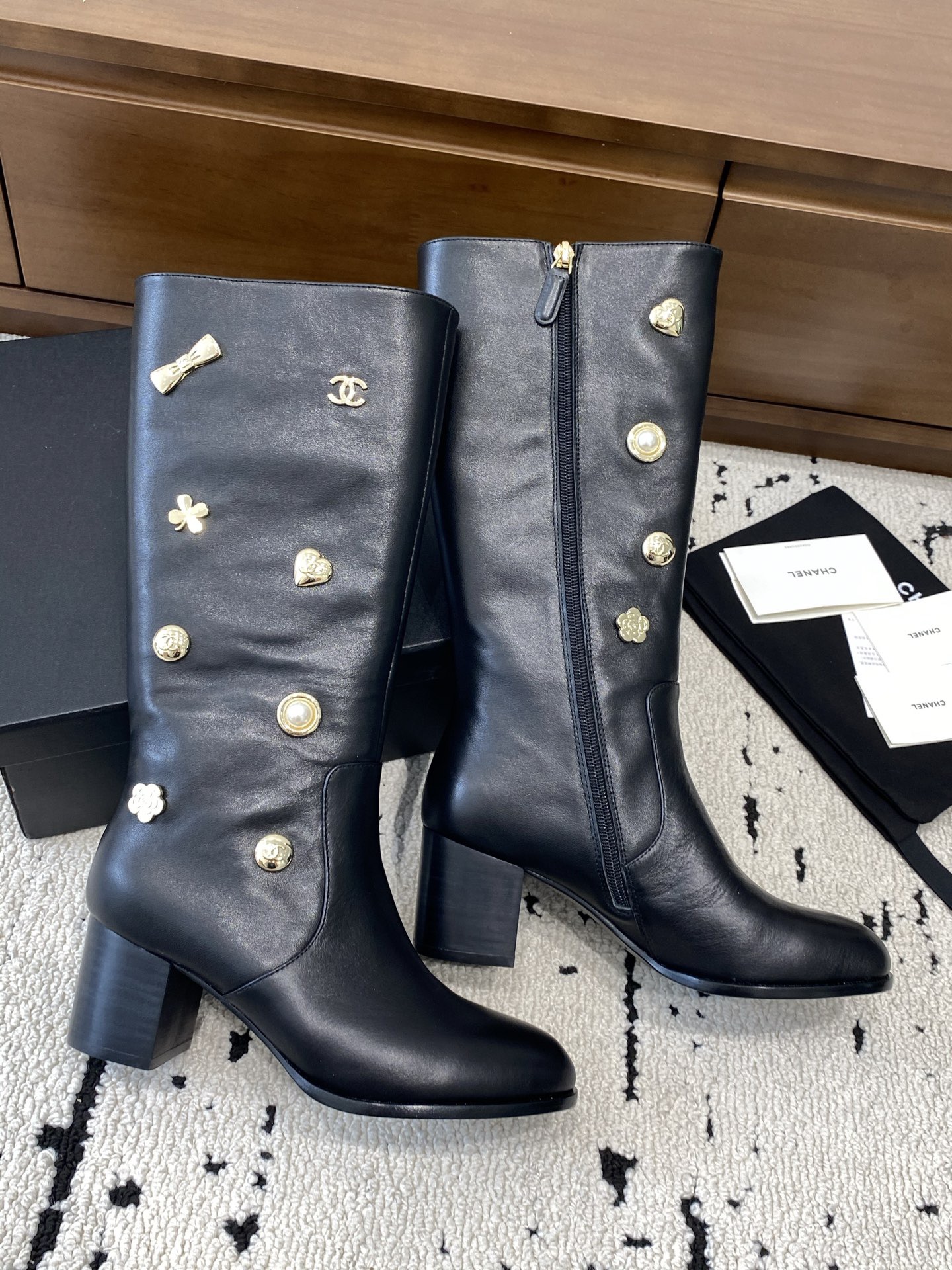 Chanel Pearl Rider Boots - Image 1