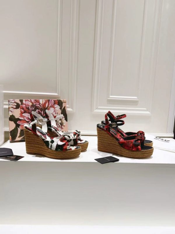 Dolce & Gabbana Hemp Rope Wedge Sandals
