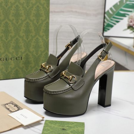 Gucci Horsebit Loafer 135MM Platform Slingback Pumps - Image 5