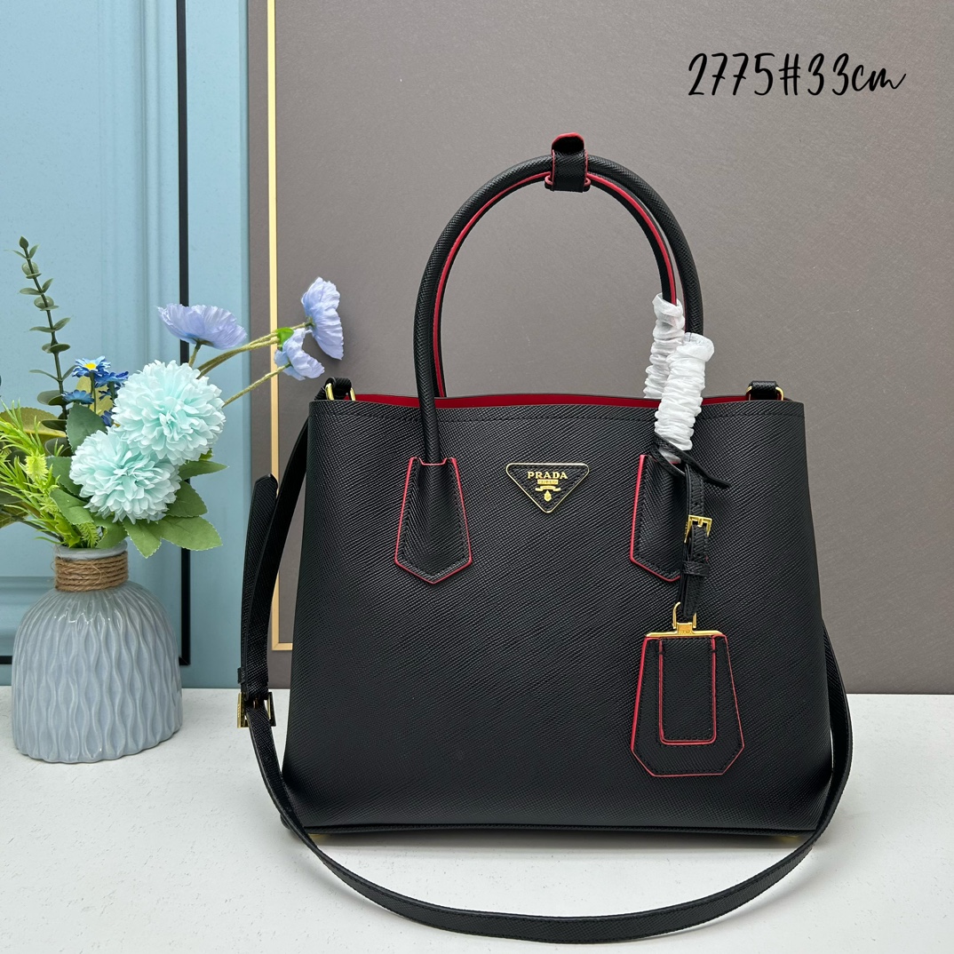 Prada Saffiano Double Medium Handle Bag - Image 1