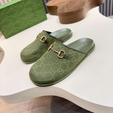 Gucci Horsebit GG Canvas Men Mules - Image 2