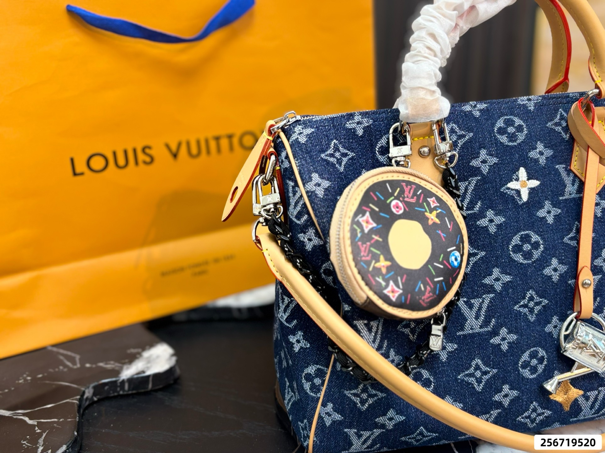 LV Denim Pillow Bag - Image 5