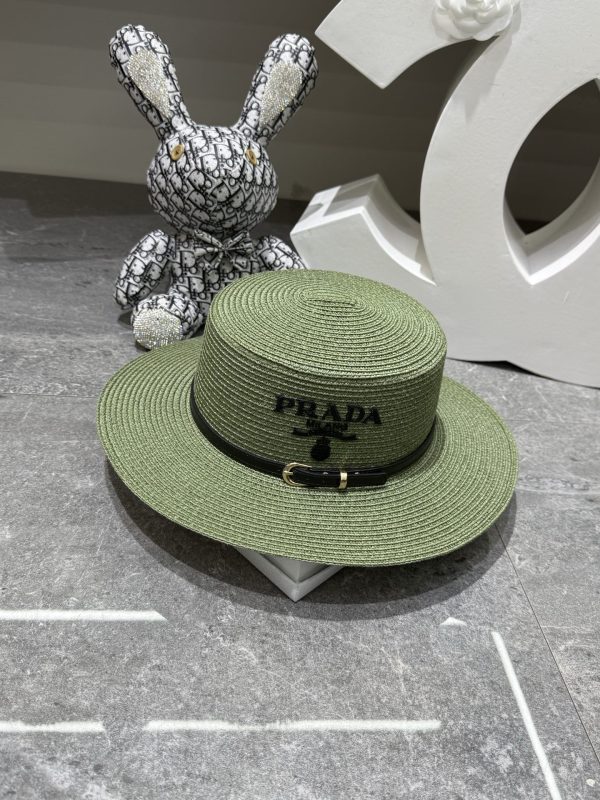 Prada Flat-Brimmed Straw Hat