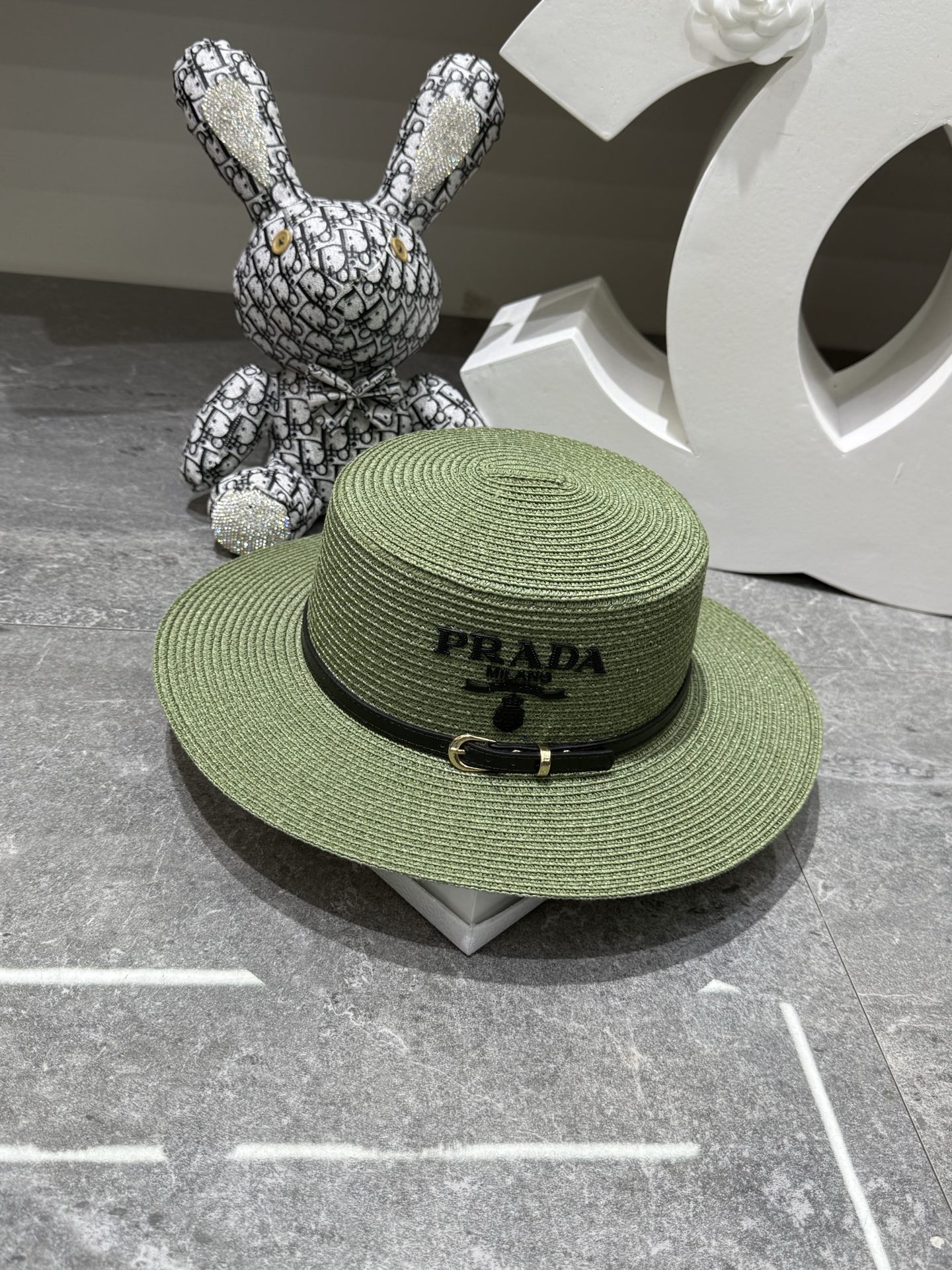 Prada Flat-Brimmed Straw Hat - Image 7