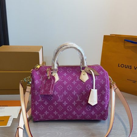 LV Denim Speedy Handbag - Image 3