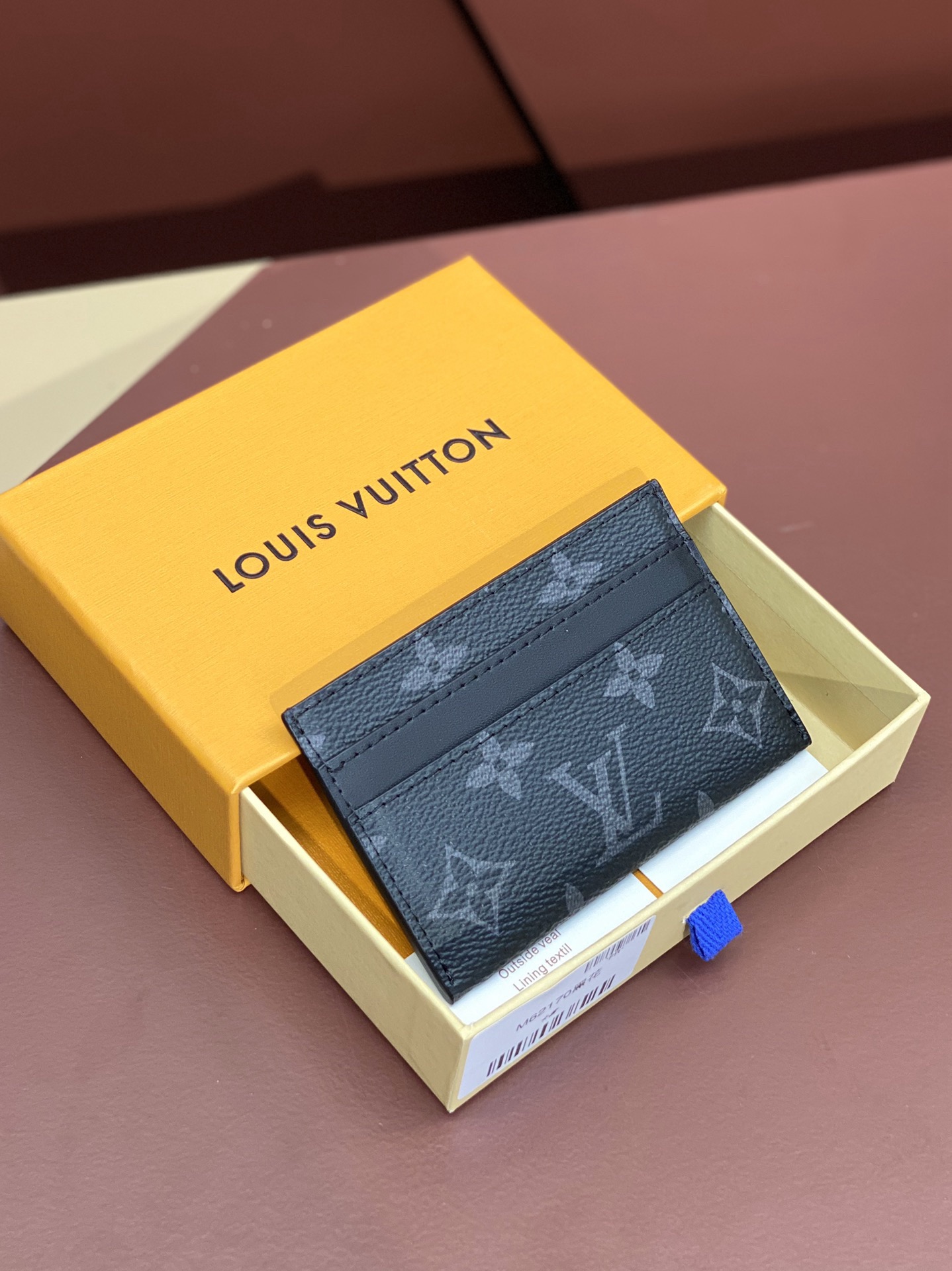 LV Monogram Eclipse Porte-Cartes Double Card Holder M62170 - Image 1