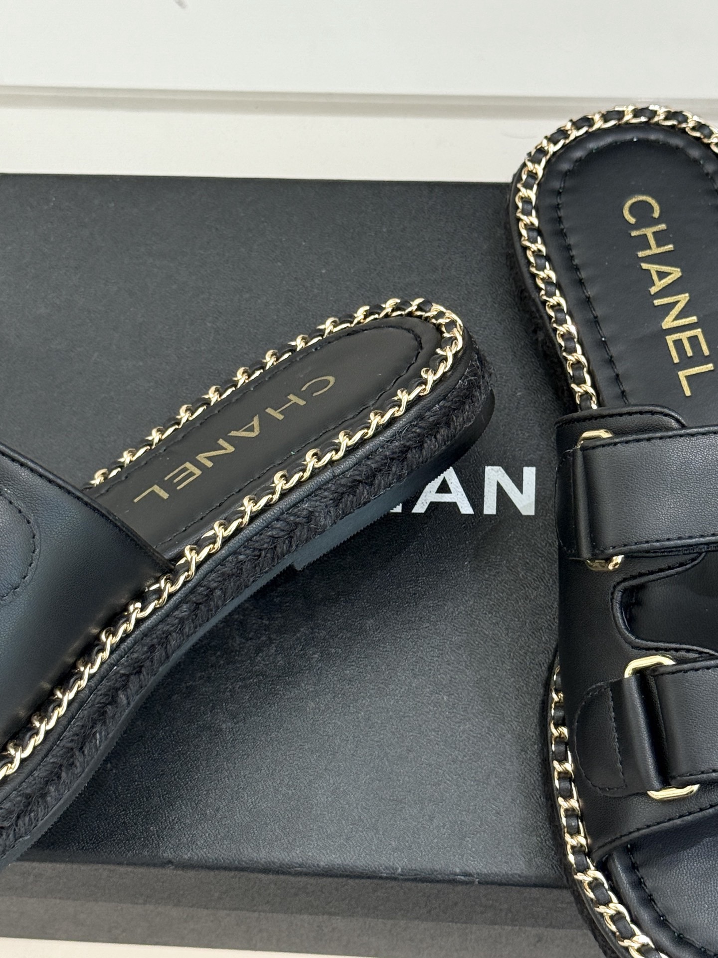 Chanel Black CC Double Breasted Flat Slippers Sandals - Image 6