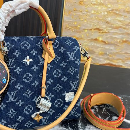 LV Denim Pillow Bag - Image 4