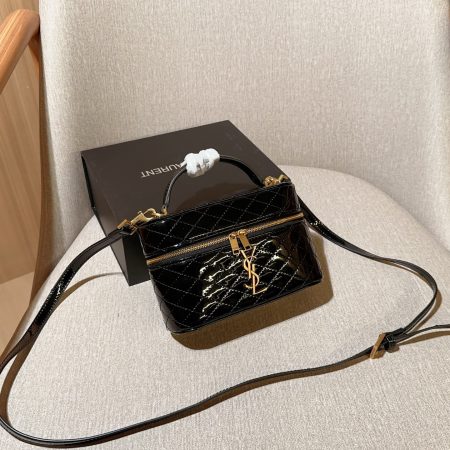YSL Saint Laurent Patent Leather Cosmetic Bag - Image 1
