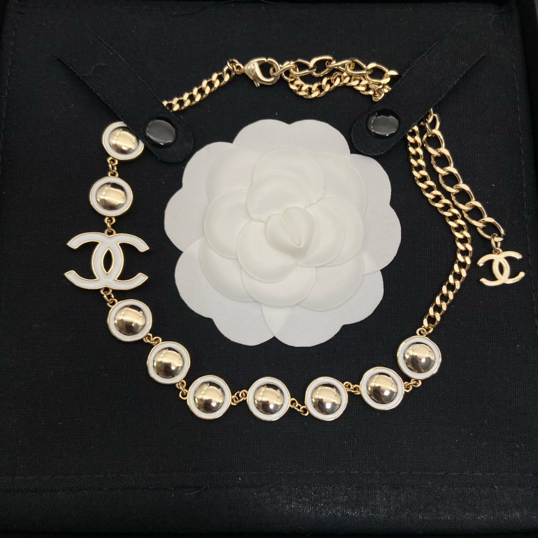 Chanel Double C Enamel Necklace - Image 1