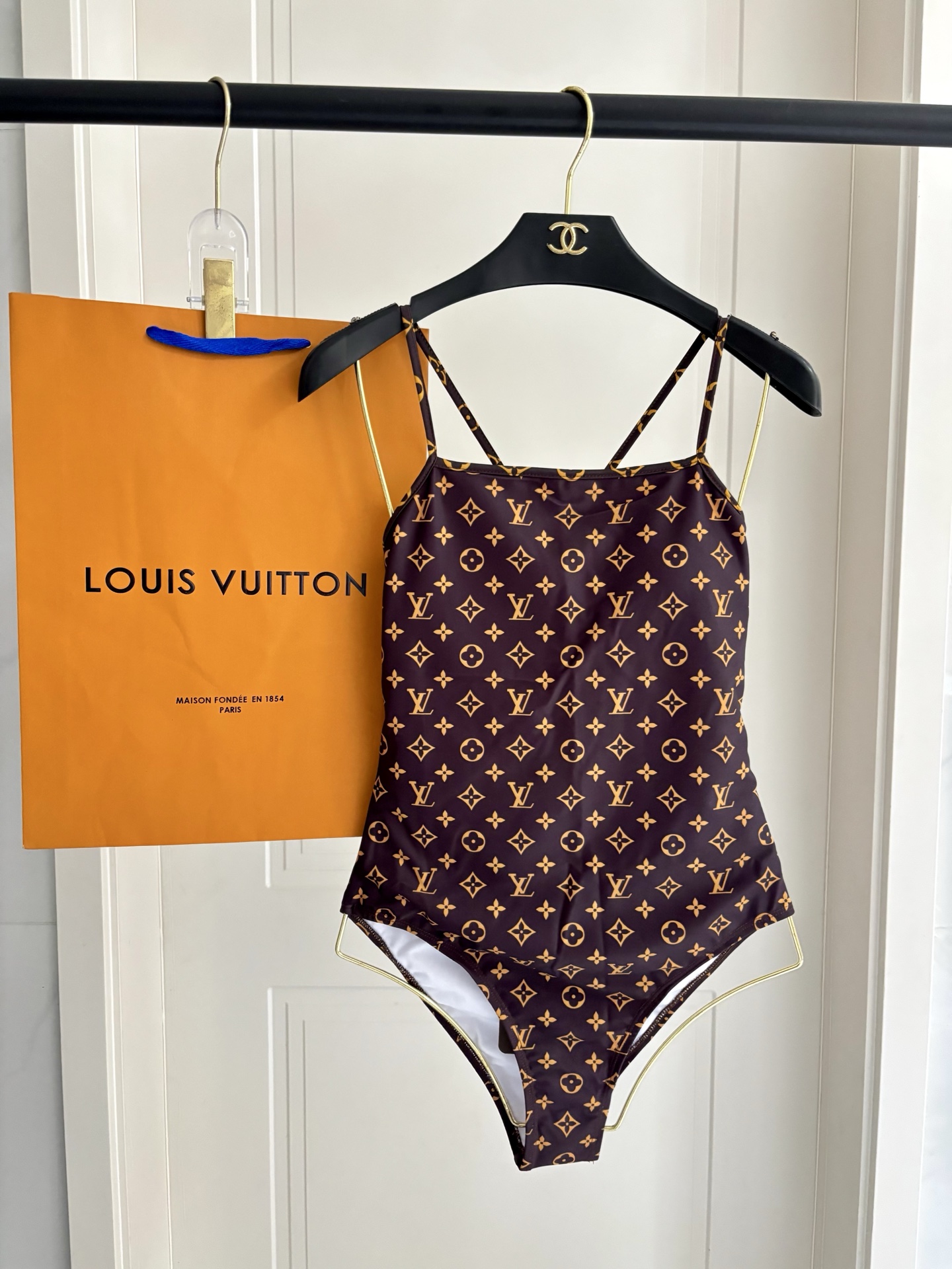 LV One-Piece Swimsuit Swimwear - Image 1