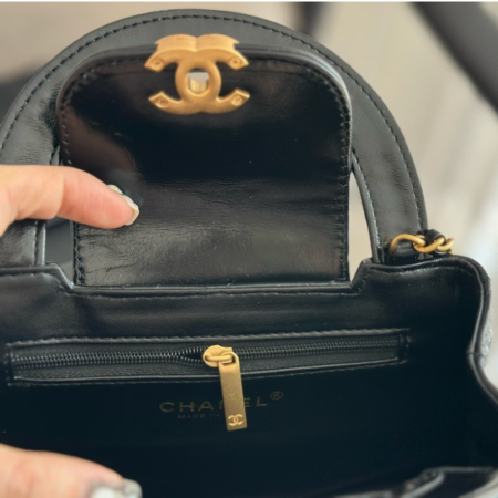 Chanel Kelly Mini Shopping Bag Black - Image 6