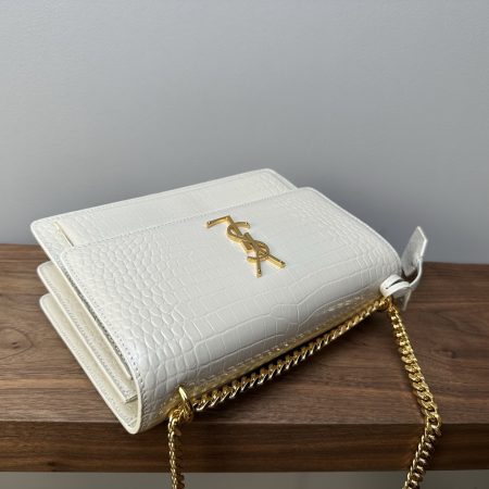 Saint Laurent YSL Sunset Medium in Crocodile-Embossed - Image 4