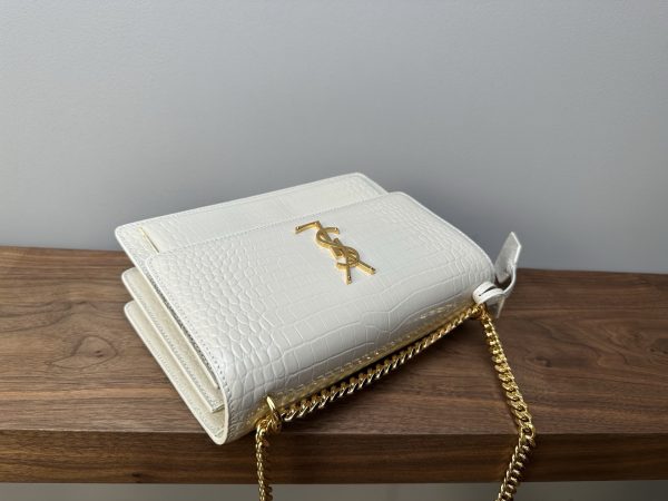 Saint Laurent YSL Sunset Medium in Crocodile-Embossed