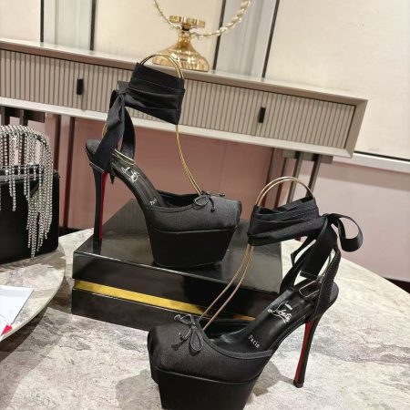 Christian Louboutin Cassia Lace Up Alta High Heels - Image 7