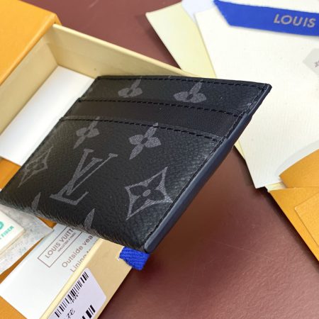 LV Monogram Eclipse Porte-Cartes Double Card Holder M62170 - Image 7